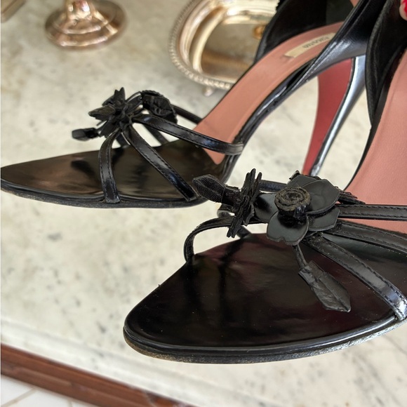 Prada Black Heels with Floral Accents - Picture 11 of 12